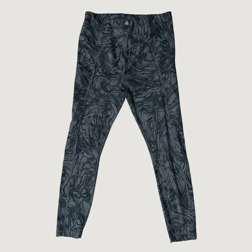 Athleta Ultimate Stash Pocket 7/8 Grey Black Swirl Tall Large High Rise Legging